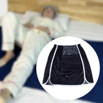 Suaugusiųjų vystyklų sijonas, šlapimo nelaikymo lovos padėklas, plaunamas daugkartinis tvirtas sijono kilimėlis pagyvenusiems žmonėms su negalia Black L