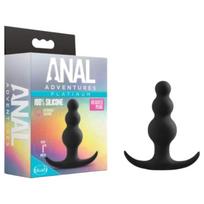 Anal Adventures Platinum - analinis kaištis su burbuliukais - juodas