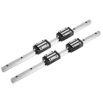 2 vnt. HG15–400 mm linijinio kreipiančiojo bėgelio su 4 vnt. juodo HGH15 linijinio guolio slankiojančio bloko