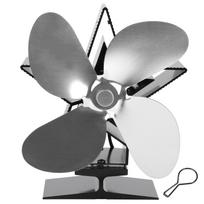 4 Blade Thermal Heat Powered Wood Stove Fan Fireplace Accessory for Heat DistributionGold auksas