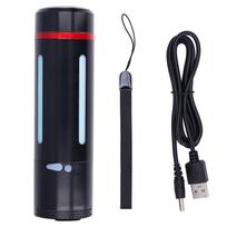 Išmanus dulkių siurblys butelis USB įkrovimas Bluetooth garsiakalbis Muzikinis šviesos izoliuotas vandens butelis su temperatūra black