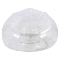 Pripučiama kėdė Patogi Relaksuojanti Skaidri Ergonomiška Erdvę Taupanti PVC Pripučiamas Sofos Kėdė sidabras