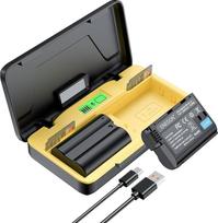 ENEGON EN-EL15/EL15C dvigubos baterijos (2400 mAh) ir 20 W talpos greitojo įkroviklio rinkinys, suderinamas su Nikon Z5, Z6, Z7, D7100, D750, D7000, D7200, D610, D880, D810, D800 D600 D800e D810a D81880 Digital
