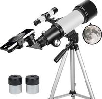 Teleskopas pradedantiems vaikams, 70 mm diafragma, 400 mm AZ laikiklis, daugiasluoksnė optika, daugiasluoksnė optika, refraktorius Tragbare Teleskope, Reiseteleskop mit Stativ und Telefon Adapter