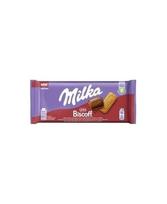 Pieninis šokoladas MILKA Biscoff iš Alpių pieno su karamelizuotų sausainių gabalėliais, 90 g