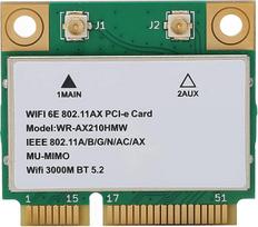 AX210 5374M "WiFi 6E 5G" trijuose dažniuose Gigabitinio vidinio belaidžio tinklo kortelė, MINIPCIE 5.2 BT, PCIE prievadas, MU MIMO technologija