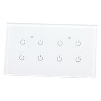 Wifi Smart Touch Switch 8 Gang Tempered Glass Panel IP44 Smart Light Switch  Standard