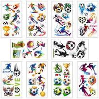 10 lakštų Animacinių Paveiksliukų Šaunūs Futbolo Tatuiruočių Lipdukai Rankai, Rankai, Kūnui Dekoratyviniai Vandeniui Atsparūs Tatuiruočių Lipdukai Vaikams Kūrybiškos Šventės Dovanos