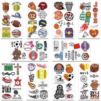 10 lakštų Kamuolių Žaidimai Krepšinis Futbolas Tatuiruočių Lipdukai Veidui Rankoms Kūnui Laikini Vandeniui Atsparūs Tatuiruočių Lipdukai Berniukams Kūrybiškos Dovanos