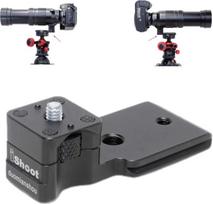 "iShoot" metalinis objektyvo trikojis, trikojo laikiklis, žiedinis pagrindas, kojelė, suderinamas su "Panasonic Leica DG Vario-Elmar 100 400 mm f/4 6.3 ASPH Power OIS", objektyvo laikiklis su "Arca Fit QR" plokštele