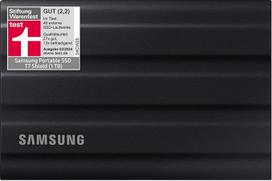 "Samsung" nešiojamasis SSD T7 Shield, 1 TB, USB 3.2 Gen.2, 1050MB/s skaitymo, 1000MB/s rašymo, tvirtas išorinis kietasis diskas, skirtas "Mac", PC ir išmaniesiems telefonams, juodas, MU-PE1T0S/EU