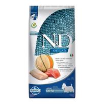 FARMINA N and D Ocean Dog Salmon, Cod, Cantaloupe, Melon Adult Mini  - sausas maistas šunims - 7 kg