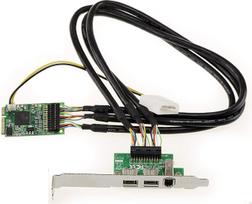 KALEA-INFORMATIQUE Mini PCIe Firewire 800 ir 400 IEEE1394A ir IEEE1394B valdiklio kortelė su 2+1 išėjimais ir TI mikroschemų rinkiniu