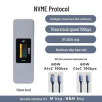 ITGZ M2 Smart Display NVME kietojo disko korpusas su aliuminio lydinio apvalkalu RTL9210 NVNe protocol 10G