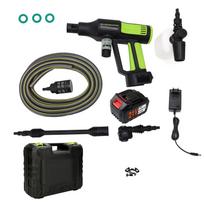 1000PSI Akumuliatorinis Aukšto Slėgio Ploviklis Be Šepetėlių su 21V 4.0AH Baterija Įkroviklis 6-in-1 Antgalis 5m geltona