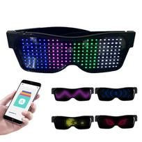 LED akiniai Pritaikomi BT LED akiniai Spalvingi Šviečiantys Akiniai „Pasidaryk pats“ pranešimai 31 Animacijos 11 juoda