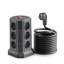 Melery Vertikalus daugiafunkcinis prailgintuvas su EU elektros kištukiniu lizdu, bokštelis, lizdai, USB Type-C 20W, apsauga nuo viršįtampio, grandinės prailginimo laidas CHINA