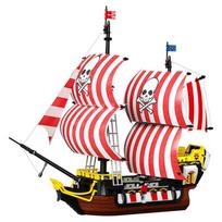 Juodbarzdžio piratų laivo modelis, vyriškas ir moteriškas, surinkimo kaladėlės žaislas, dovana