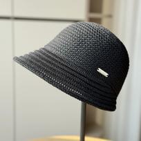 Pavasario ir vasaros nauja megzta kvėpuojanti žvejo skrybėlė vaikiška nuo saulės skrybėlė sulankstoma kibirėlio skrybėlė ONE SIZE juoda