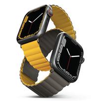 uniq Revix Strap for Apple Watch Series 1-8/SE/SE2/Ultra 42/44/45/49mm, reversible magnetic, mustard-khaki
