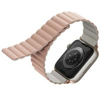 uniq Revix Strap for Apple Watch Series 1-8/SE/SE2/Ultra 42/44/45/49mm, reversible magnetic, pink-beige