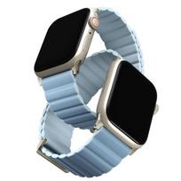 uniq Revix Premium Strap for Apple Watch Series 1-8/SE/SE2, 38/40/41mm, Reversible, White-Blue