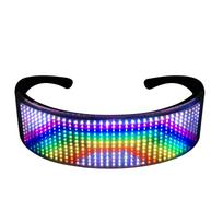 LED akiniai Pritaikomi BT LED akiniai Spalvoti šviesa šviečiantys akiniai „pasidaryk pats“ pranešimai 22 animacijos 20 juoda