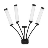448 LED gyvas šviesos žiedas su telefono laikikliu, keli kampai, 4 rankos, užpildanti šviesa makiažui, vlogams US Plug