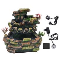 Desktop Fountain Indoor Water Fall Rockery Electric Decoration with Atomizer for Home Office black