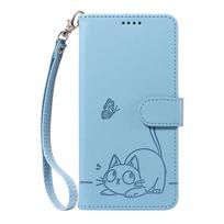 Apverčiamas piniginės dėklas Motorola Moto G04s E14 G24 G34 G45 5G PU odos dangtelis, Moto G55 G35 G75 Edge50 Pro 5G X50 Ultra Core telefono dėklas Motorola Moto G45 5G dangaus mėlyna spalva