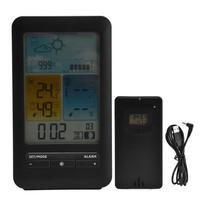 Home Weather Clock Indoor Outdoor Temperature and Humidity Meter Weather Forecast Clock Color Screen