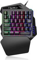 Žaidimų klaviatūra, 35 klavišų mechaninė vienos rankos žaidimų klaviatūra su LED apšvietimu ir riešo atrama USB laidinė žaidimų klaviatūra LOL/PUBG, Mac/Window/PC žaidimams