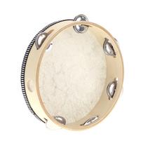 8 colių rankinis tamburinis būgnas varpas, beržas, metalas, mušamasis muzikinis mokomasis žaislinis instrumentas