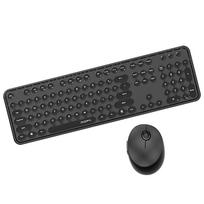 Mofii Sweet Keyboard Mouse Combo Pure Color 2.4G belaidė klaviatūros pelės rinkinys apvali pakaba juoda