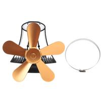 Magnetinis prie sienos montuojamas židinio ventiliatorius, tylus veikimas, 5 mentės, šildomas medienos krosnelės ventiliatorius, rąstas juoda
