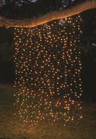 Lauko girlianda - užuolaida, įkraunama saulės energija, 192 LED, 1.5 m