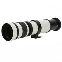 420-800 mm F8.3-16 rankinio fokusavimo priartinimo objektyvas su 2X telekonverteriu, skirtu F tvirtinimo kamerai balta