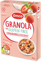 EMCO Granola Strawberry Chocolate dribsniai, 340 g