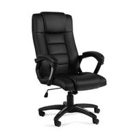 Profesionali ergonominė biuro kėdė | Paminkština EKO odos kėdė | Juoda