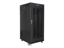 LANBERG free standing rack 19inch cabinet 27U 600x800 mesh door LCD flat pack black