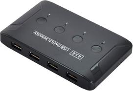 NFHK KVM USB 2.0 jungiklio selektorius 4 prievadų kompiuterių bendrinimui 4 įrenginiai, skirti klaviatūros pelės skaitytuvui spausdintuvui