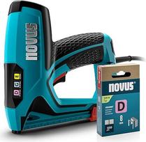 NOVUS TOOLS Elektrinis sąvaržų segiklis J-151, kuriame yra 1200 sąvaržų │ Profesionalus sąvaržų segiklis ir vinių pistoletas medienai, skirtas tvirtinti plėveles ir apdailos elementus │ 16 mm vinių ir plokščių vielinių sąvaržų 6-14 mm