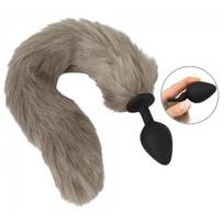 You2Toys silikoninis analinis kaištis su uodega pilkas