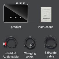 Automobilinis Bluetooth 5.4 imtuvas siųstuvas aptX HD 3,5 mm Jack Aux belaidis adapteris Muzika televizoriui Automobilis 2 RCA garso imtuvo adapteris juoda