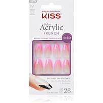KISS Acrylic French Color Priklijuojami nagai Squared 28 vnt.