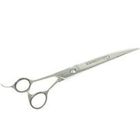 „Geib Gator Lefty Convex Scissor 8,5“-profesionalios žirklės, pagamintos iš japoniško nerūdijančio plieno, su vienpusiais mikropjūviais ir išgaubtais ašmenimis, kairiarankiams.