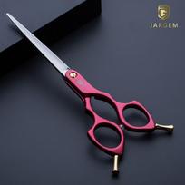 Jargem Asian Style Light Straight Scissors 6,5" - labai lengvos korėjietiško stiliaus tiesių plaukų žirklės - Spalva: raudona