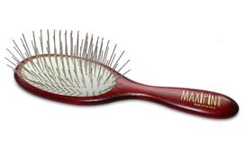 "Maxi Pin" - mažas ovalus šepetys šunims, ilgaplaukėms katėms, metaliniai smeigtukai 27 mm
