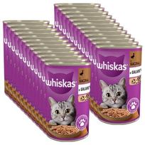WHISKAS Adult skardinė 24x400 g - drėgnas kačių ėdalas su antiena drebučiuose