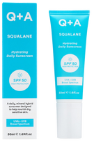 Q+A Squalane Hydrating SPF50 drėkinamasis apsauginis kremas nuo saulės, 50 ml